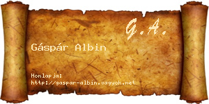 Gáspár Albin névjegykártya